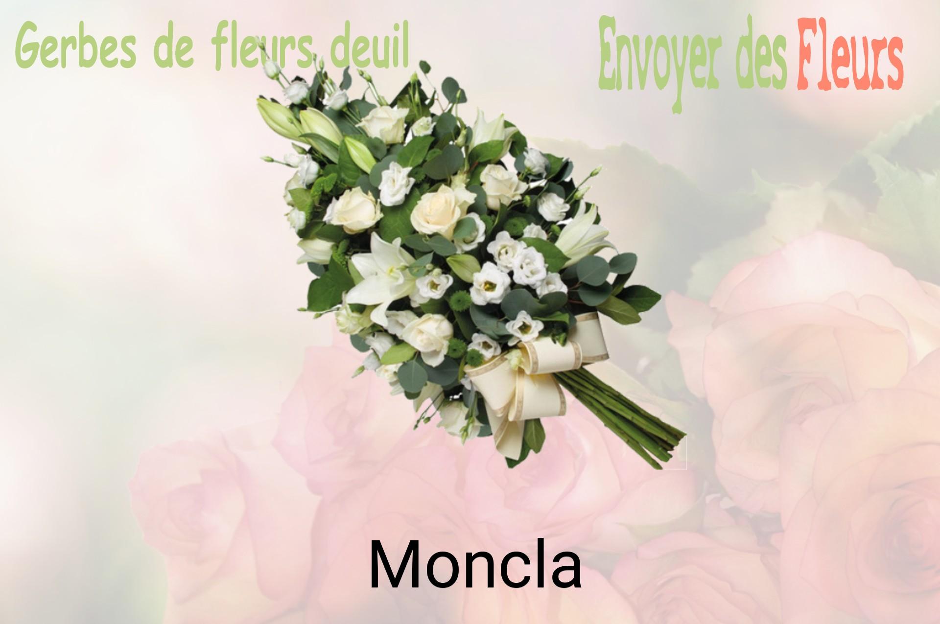 Gerbe de fleurs de deuil livrée à Moncla